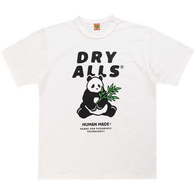 Camiseta de manga corta hecha a mano con estampado de Panda, algodón suelto, media manga para pareja, novedad de 2021SS_voghion.com