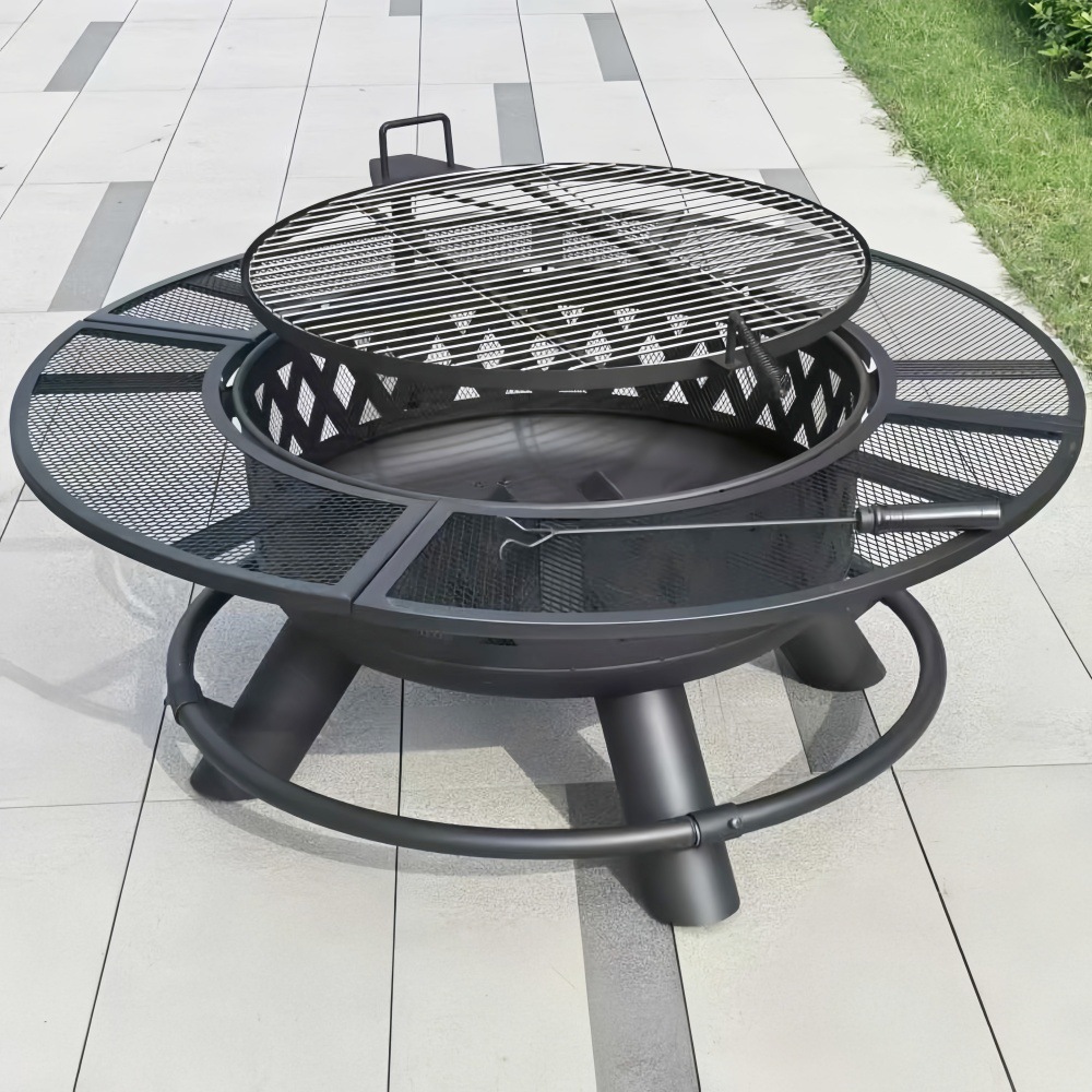 焚き火台とバーベキューグリル一体型テーブル、屋外パティオグリル、暖房テーブル、バーベキューグリル、屋外グリル