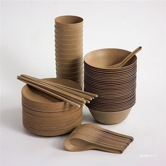 可降解稻壳一次性餐具家用餐厅露营火锅户外加厚碗
