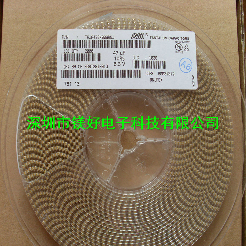 A型钽电容TAJA476M006RNJ, 47UF 6.3V 10% 电子元件供应配单