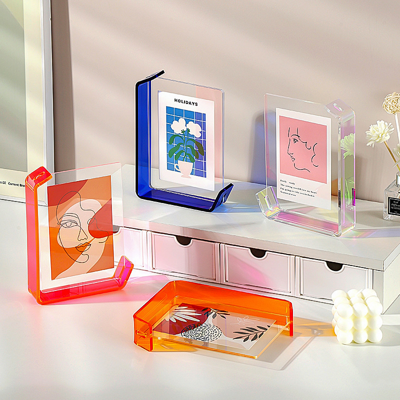 Cross-border New Photo Frame 6 Inch Acrylic L-shaped Photo Frame Light Luxury Double-sided Transparent Ins Style Platform Platform Desktop Pendulum Cross-border New Photo Frame 6 Inch Acrylic L-shaped Photo Frame Light Luxury Double-sided Transparent Ins Style Platform Platform Desktop Pendulum