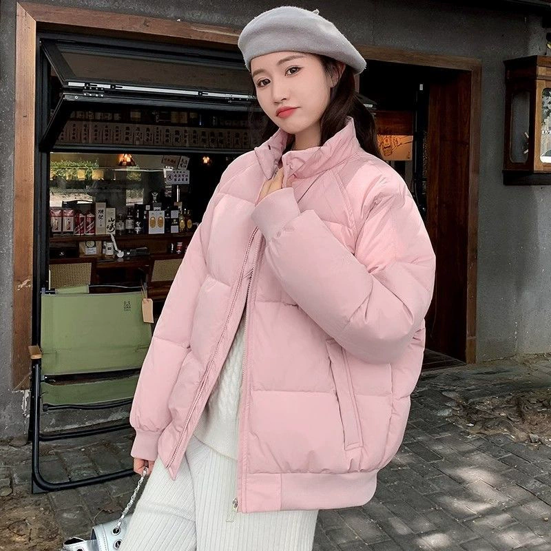 Трансграничный минималистский свободный нишевые хлопчатобумажные теплые куртки зимой 2024 новый хлебный куртка