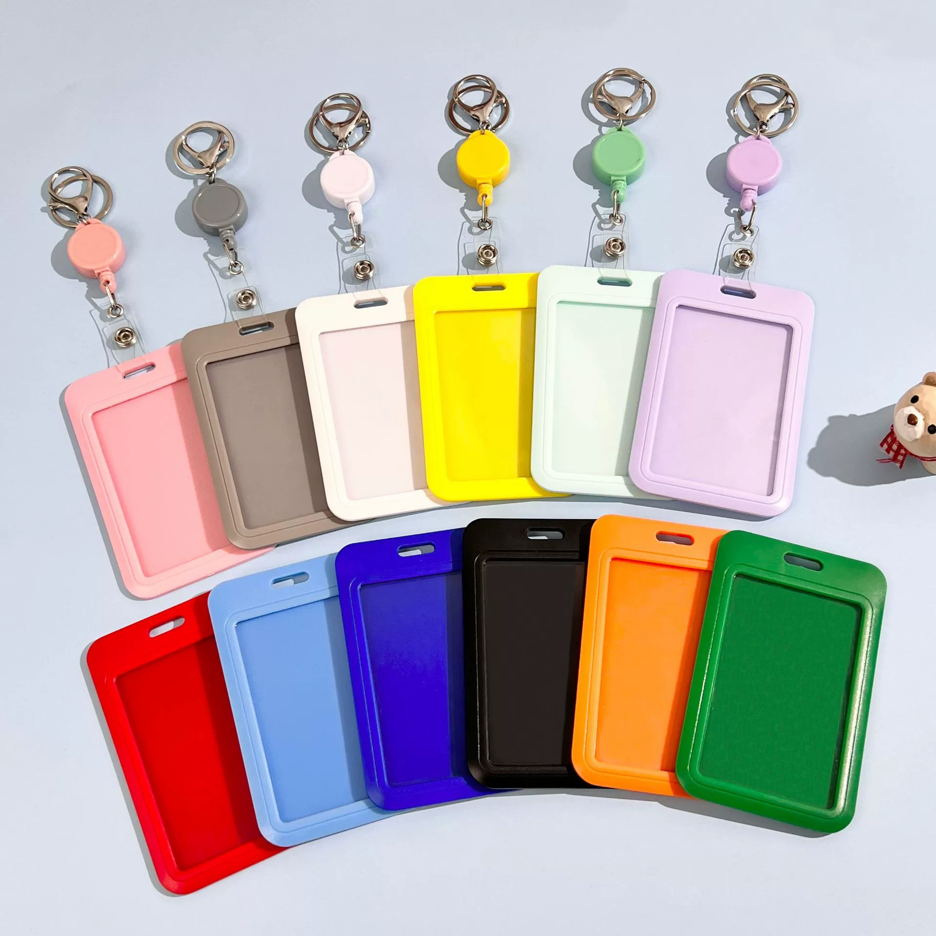 Держатель для карт из АБС-пластика, однотонный, в стиле ins, для студенческих и транспортных карт, защитный чехол, оптом