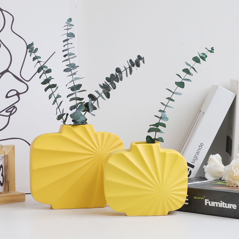 北欧ins风陶瓷花瓶摆件客厅家居装饰摆件艺术水培花插瓶跨境批发