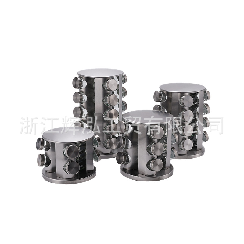 Organizador giratorio para condimentos redondo, caja de almacenamiento de cocina, material ultra blanco de grado alimenticio, frasco con tapa, estante para especias