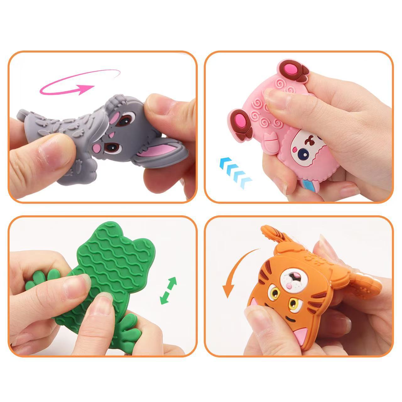 Nuevos productos transfronterizos de silicona para descomprimir juguetes sensoriales para niños preocupados por la textura de piedra para aliviar la ansiedad y reducir la presión pellizco pellizco