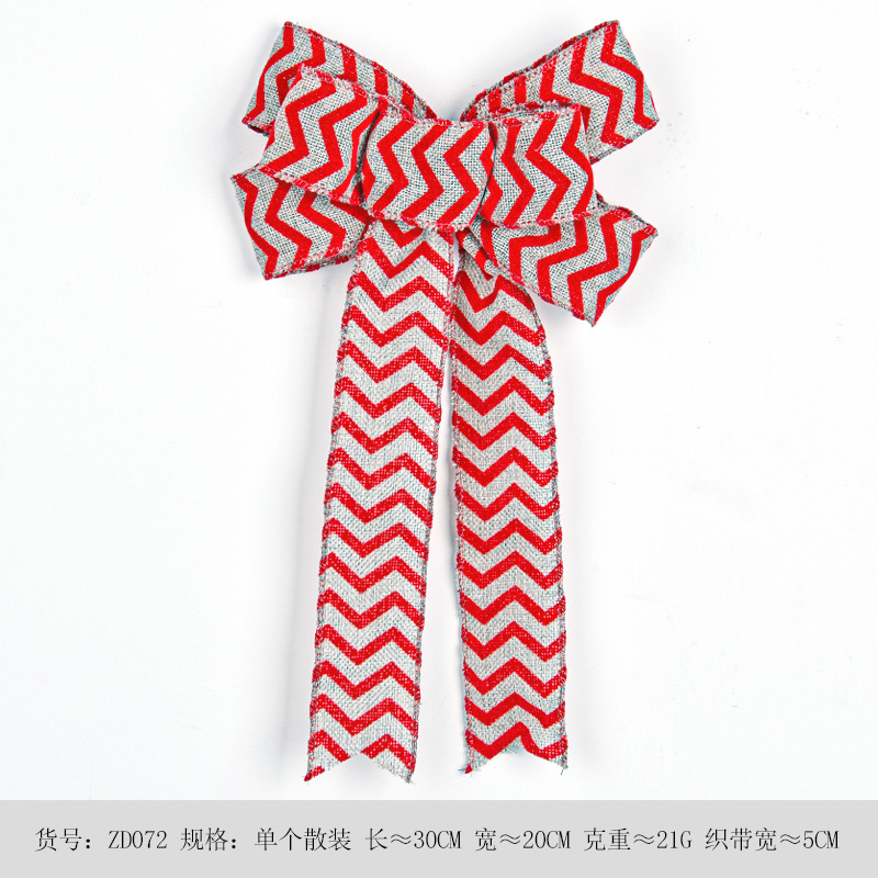 Nuevo 20cm Navidad Lino arco Navidad decoración colgante japonés estilo coreano grande impreso arco