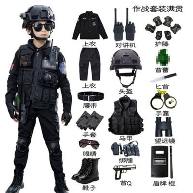 Children's small police uniform suit boy...