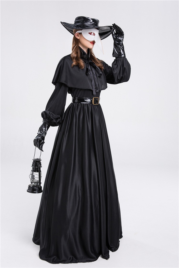 Set COS del dottore della bocca dell'uccello della peste del vento del punk del vapore medievale del corvo di Halloween_voghion.com