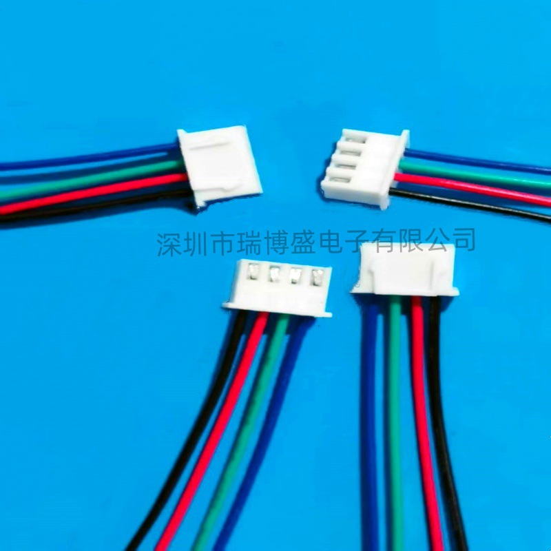 生产经营XH2.54电机端子线1007#26黑红绿蓝线长500mm焊锡头10mm