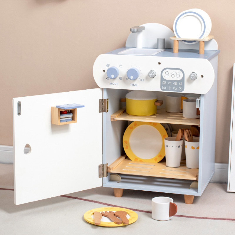 Children's Children's Wooden Toys Boys and Girls Kitchen Simulation Dishwasher Washing Machine Washing Table Toys