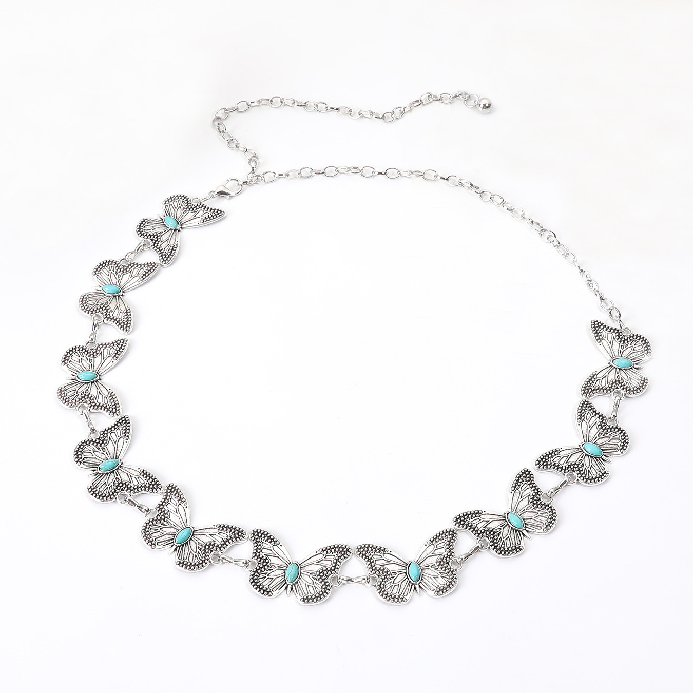 10个配件松石蝴蝶腰链