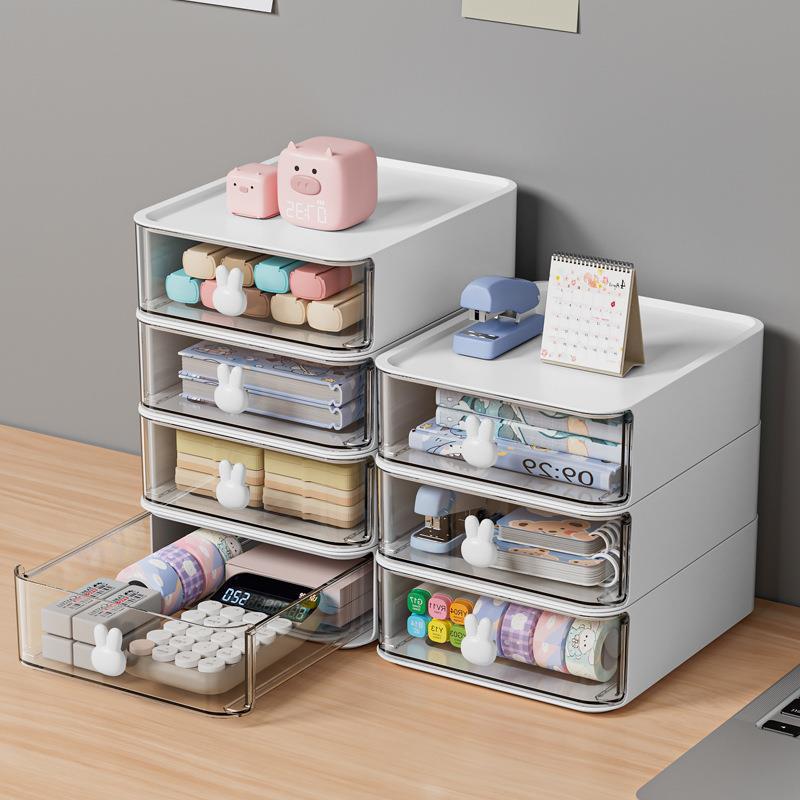 Escritorio sundries papelería organización caja de almacenamiento multi-rejilla caja apilable combinación estudiante escuela dormitorio compartimiento caja de almacenamiento