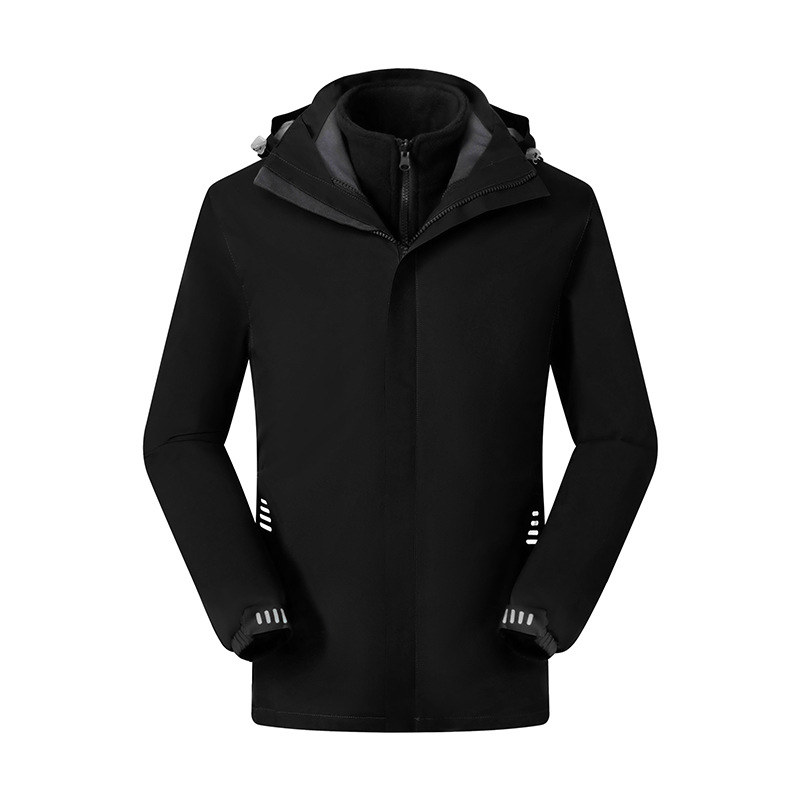 Chaqueta de trabajo cortavientos para exteriores con impresión de logotipo personalizado, ropa de trabajo unisex, chaqueta impermeable tres en uno con forro
