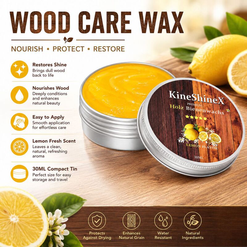 Kineshinex Wooden Furniture Care Wax 30ml Beeswax Paste for Table, Chair, Cabinet, Floor, Door and Window Maintenance