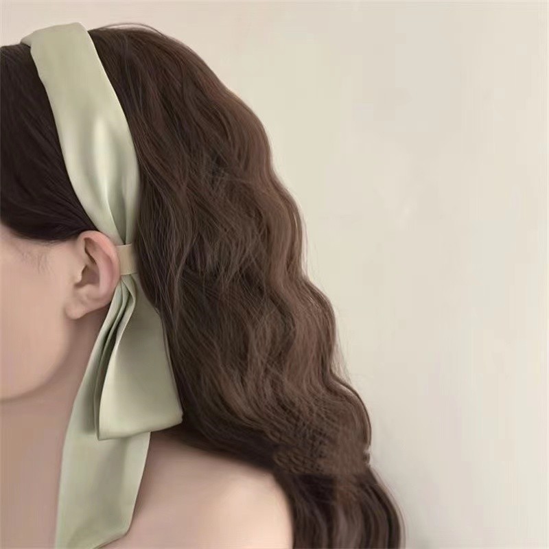 Summer matcha ribbon headband