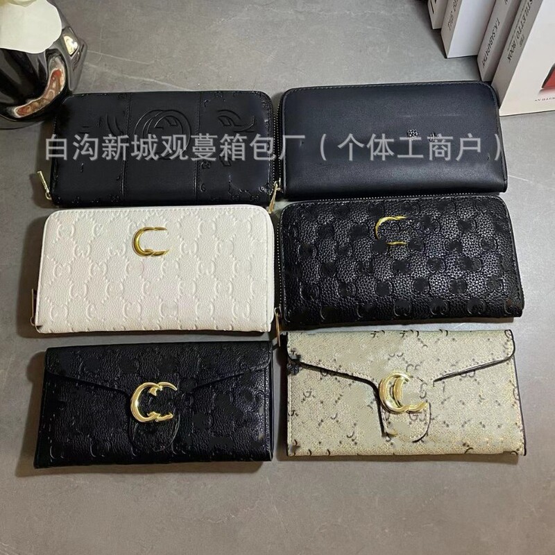 Guess Gs New Autumn and Winter Fashion Women's Mobile Phone Zipper Large Capacity Long Embossed Clutch Bag with Box