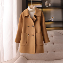 2024秋新款儿童毛呢外套女童男童双面羊绒大衣100羊毛加厚中长款
