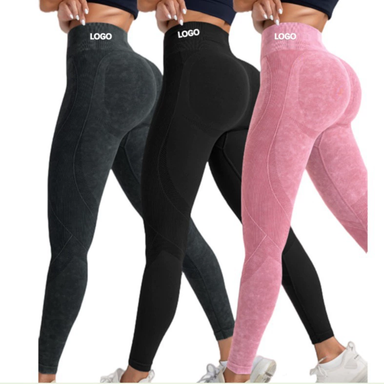 Европейские и американские мойки матовые бесшовные штаны для йоги женские шлифовальные штаны для быстрой стирки