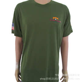 厂家直销新款180g纯棉短袖T恤制印logo吸湿排汗广告衫军训服批发