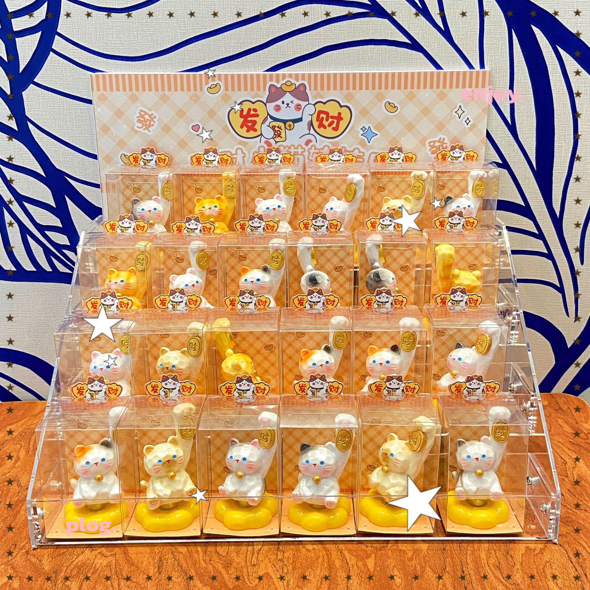Fortune kitten zhuanzhuanle ry-2592 (24 pieces come with a shelf)