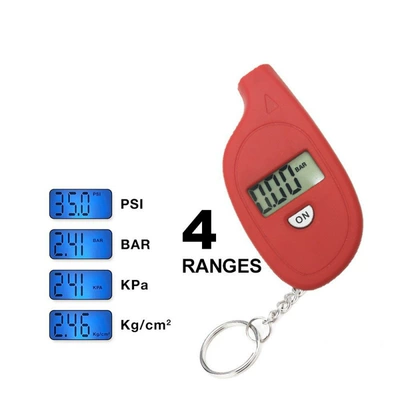 Keychain Tire Pressure Meter Digital Tire pressure monitoring system - red-opp-outfit