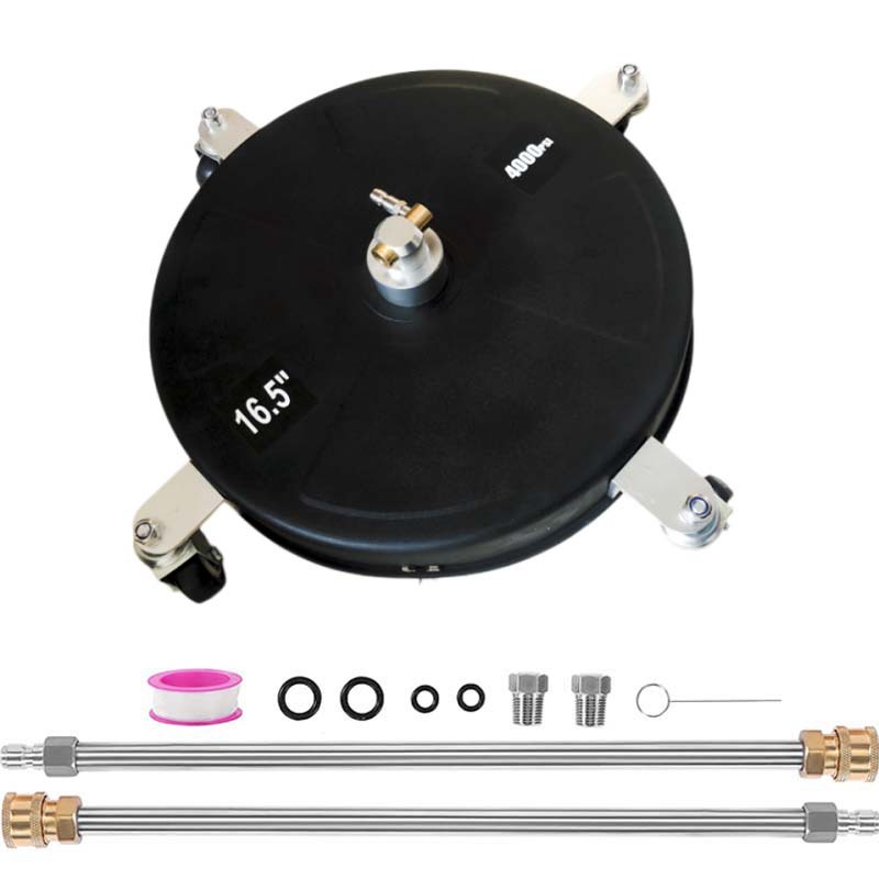 跨境工程塑料洗地盘高压洗地盘1/4快插新款16.5英寸高效清洗地面