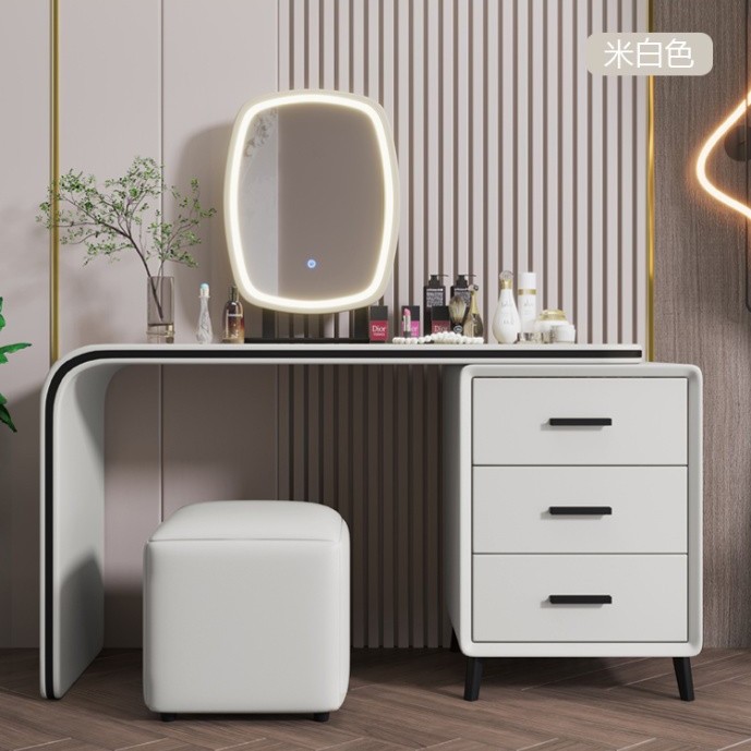 Dormitorio moderno simple italiano de lujo ligero de madera maciza mesa de tocador cabecera de cama un gabinete de almacenamiento para mujeres pequeñas mesas de maquillaje