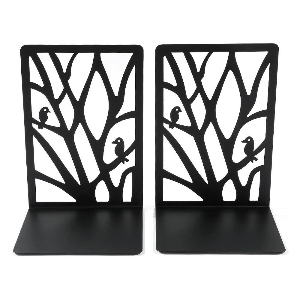 Bookends (Life Tree) Metal Tree-Shadow Design, Desktop Book Storage Pair, Decorative
