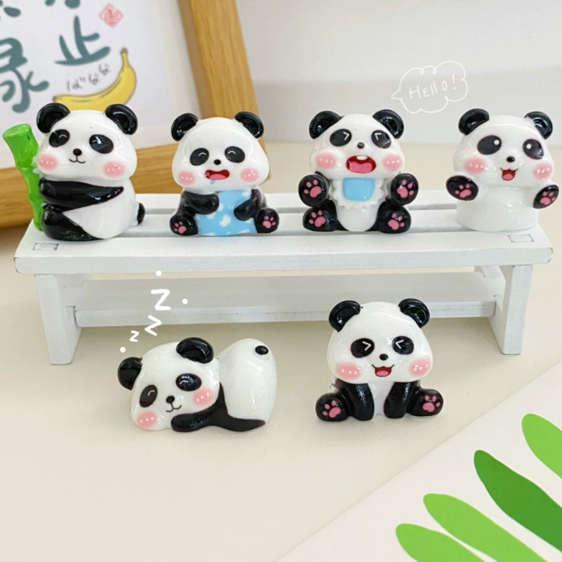 Мультяшная панда Huahua, кремовый клей «сделай сам», чехол для мобильного телефона, аксессуары из смолы, магнит на холодильник, декоративная кукла, настольные маленькие украшения