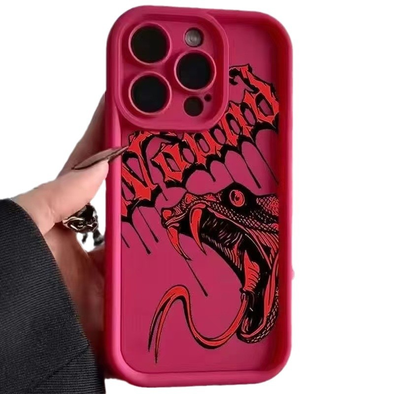 Cabeza de serpiente inglesa europea y americana para iPhone 16pro funda para teléfono móvil Apple 15 anti-caída 14/13promax nuevo 12