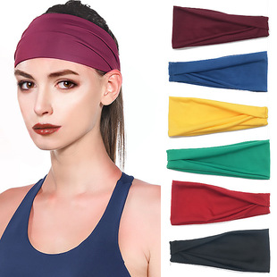 European and American Sports Sweat-Absorbent Band for Women, Yoga Sweat-Absorbent Headband, Quick-Drying Fitness Headband, Running Men's Antiperspirant Headscarf