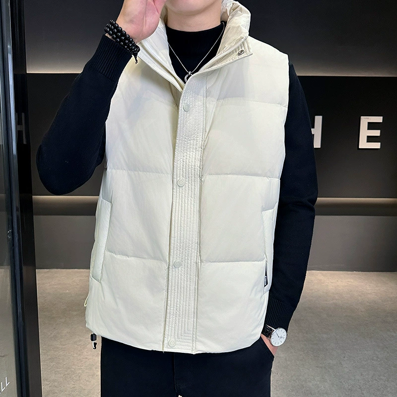 Мужской пуховый жилет, популярный в прямых трансляциях, можно носить двумя способами, теплый жилет для активного отдыха, жилет с воротником-стойкой, стильный.