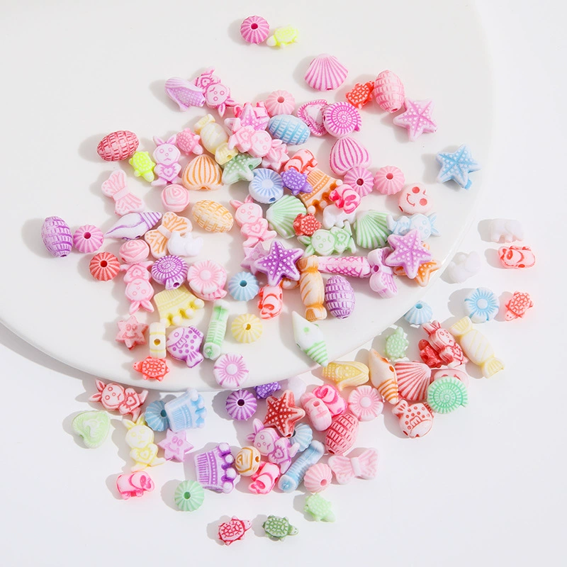 Plastic geometric marine beads, accessories, DIY