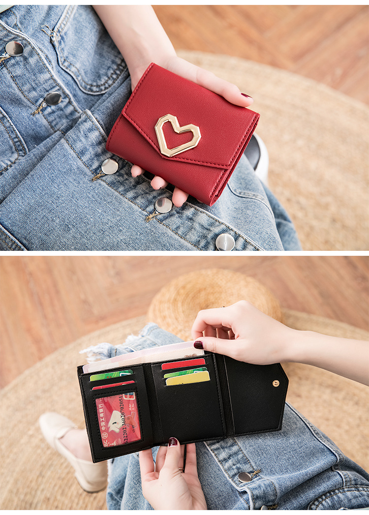 Women's Short Wallet Practical Three-fold Coin Purse Soft-faced Lady Card Bag display picture 4