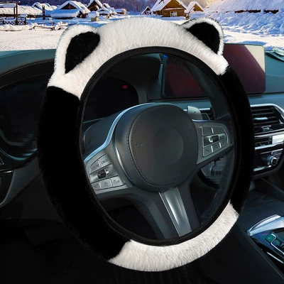 car accessories wholesale, Steering wheel cover - black-and-white-38cm