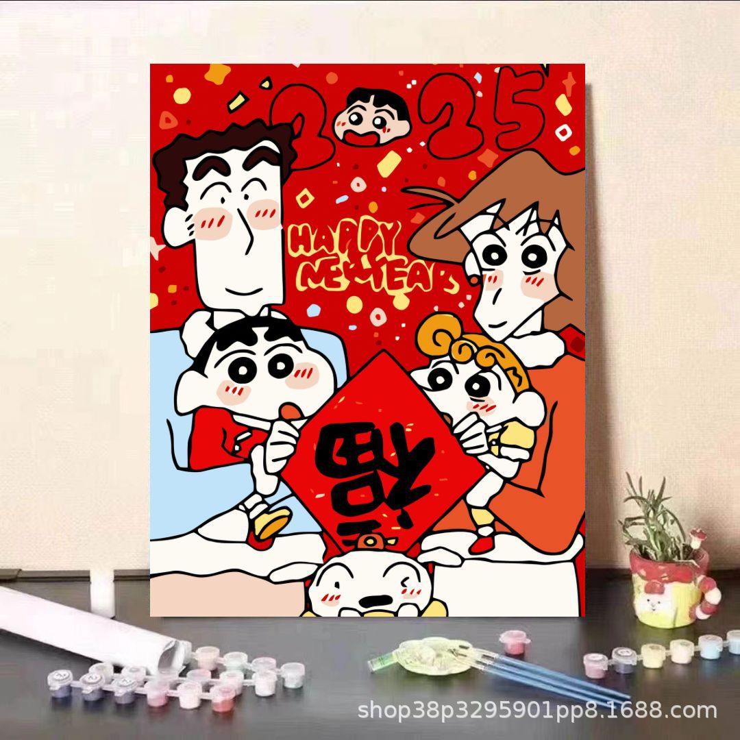 Lápiz pequeño Año Nuevo pintura al óleo digital diy relleno 2024 nuevo niño relleno pintado a mano pintura al óleo acrílico