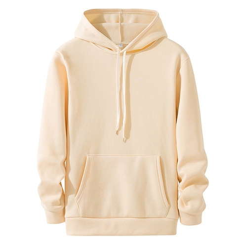 2025 Spring and Autumn Casual Hooded Solid Color Men's Sweatshirt Trend Collar In Stock Fleece Long Sleeve