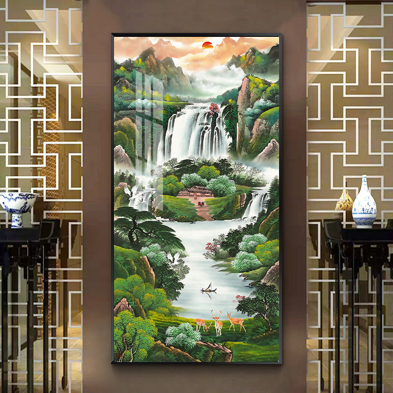 Porch Decorative Painting Home Landscape Painting New Chinese Vertical Edition Cornucopia Corridor Aisle Office Mural Painting National Hanging Painting