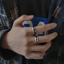 韩版陶瓷戒指男潮高级感钛钢个性不掉色滴釉工艺女百搭款情侣对戒