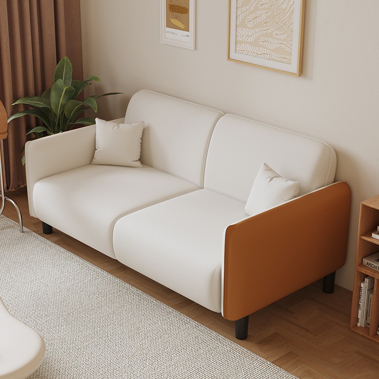 2025 sofá de piel de gato sala de estar de alquiler sofá de cuero dormitorio doble impermeable desgaste personalizado transfronterizo