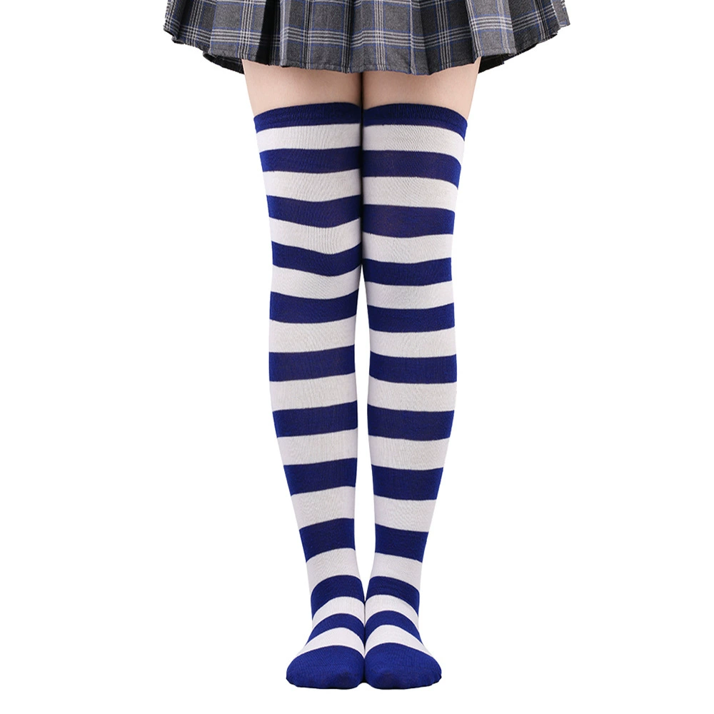 Knee-high Socks Japanese Style, Striped Cosplay & Halloween, Tube 50 cm, Polyester