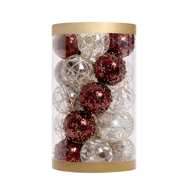 Cross-border nuevas decoraciones de Navidad Brown boutique PET pintado traje de bola de Navidad árbol de Navidad bola decorativa