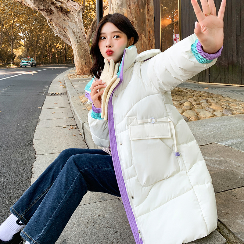 Casual de algodón largo y medio para mujeres 2024 nuevo estilo coreano de algodón suelto engrosado de invierno chaqueta caliente con capuzas image 4
