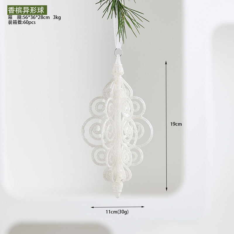 Colgante acrílico blanco polvo brillante colgante de Navidad pequeña estrella explosiva instrumento pequeño colgante de nieve decoración de Navidad