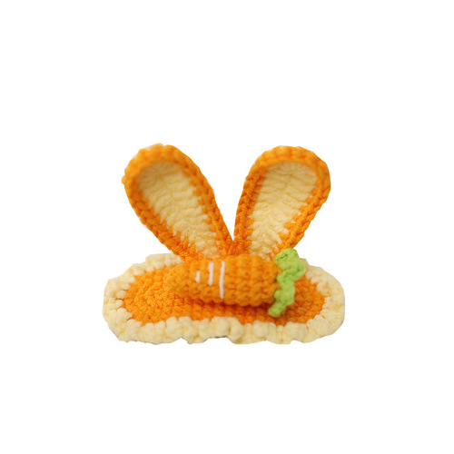 Internet celebrity three-dimensional ears handmade wool crochet children's hairpin Xingdailu cartoon little girl braided hair accessories wholesale