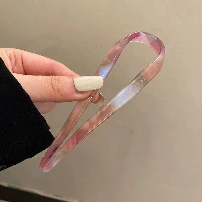 Ретро китайская заколка для волос Acrylic U-образная зажимка для волос, простой элегантный дизайн, 13 см