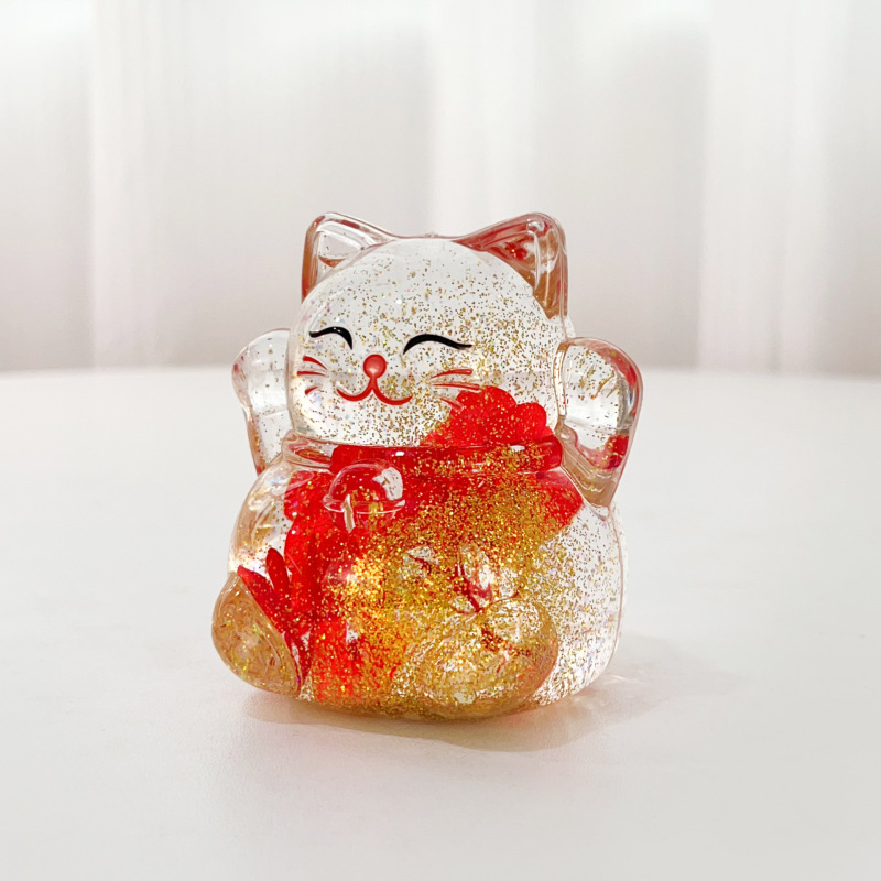 人気沸騰中！流砂キラキラ招き猫卓上置物デコレーションブラインドボックスブラインドバッグ夜光流砂ボトル|undefined