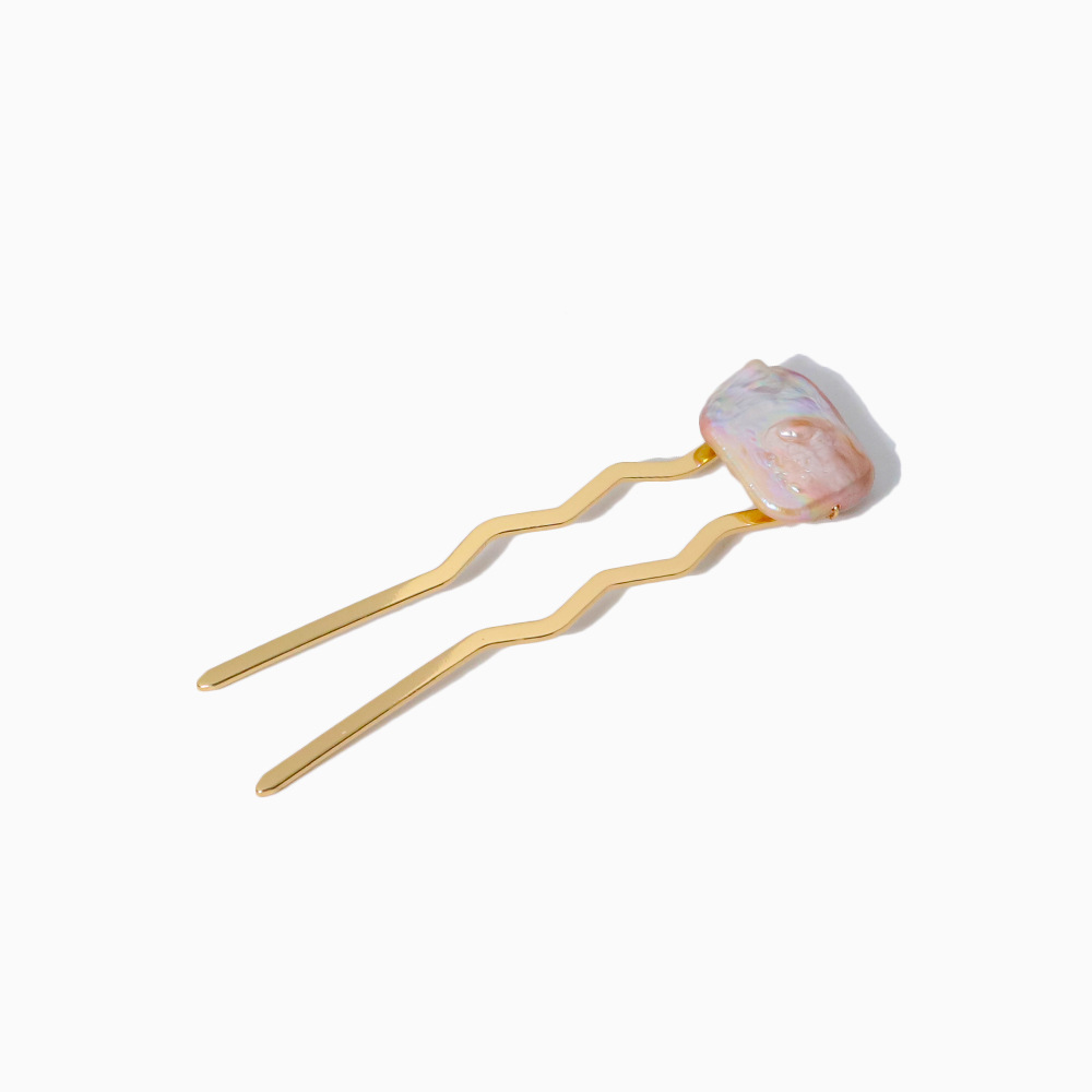 Perla de alta sensación en forma de U clip de cabello bola cabeza fija artefacto clip de cabello nuevo peine de cuatro dientes joyas al por mayor