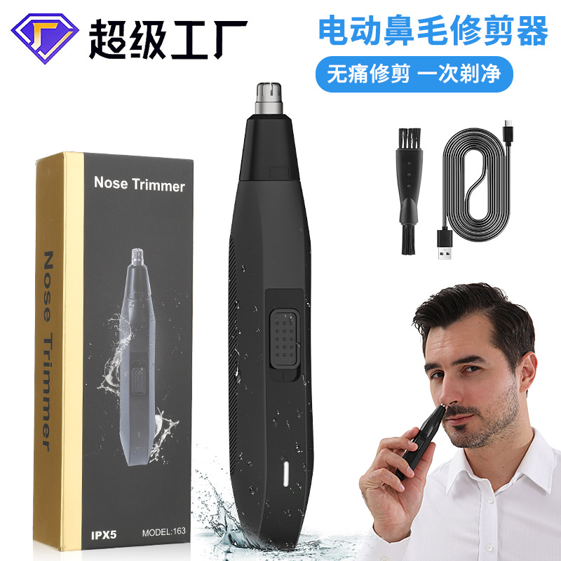 TEMU inalámbrico recortador de pelo nasal eléctrico para hombres tijeras de pelo nasal limpiador de nariz para mujeres afeitar desmontable